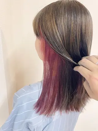 セミロング カラー 透明感カラー/韓国 ブリーチ/古橋のヘアスタイル