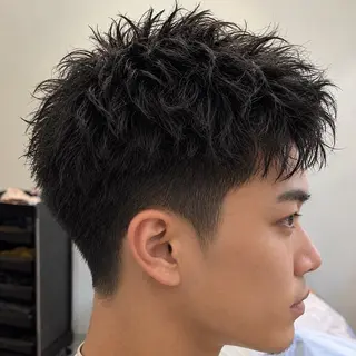 ショート パーマ メンズ 石田 翔琉のヘアスタイル