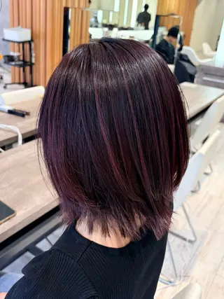 ミディアム カラー 片瀬 結のヘアスタイル