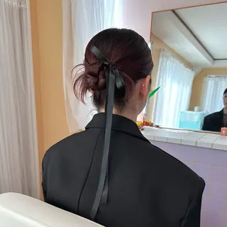 ミディアム ヘアアレンジ 美の間 杏寿 ヘアセットサロンのヘアスタイル
