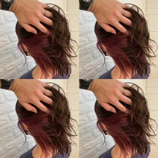 ミディアム カラー ハイトーン/ブリーチ 山崎 悠次のヘアスタイル
