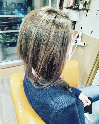 セミロング カラー spa hair ark 富井直美のヘアスタイル
