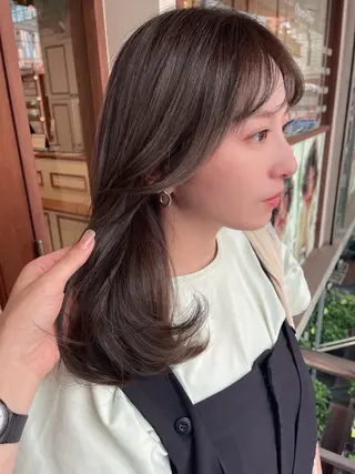 セミロング カラー 清水 ちひろ ✄トップスタイリストのヘアスタイル