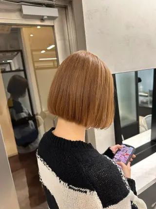 ミディアム カラー ヘアアレンジ 縮毛矯正/髪質改善/ ブリーチ毛/木元渓太のヘアスタイル