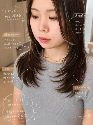 セミロング カラー ✂️ECHICA篠崎 sumito✂️のヘアスタイル