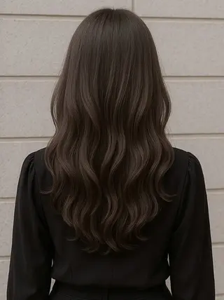 ロング カラー パーマ ヘアアレンジ 髪質改善\艶髪カラー 💐園田さやかのヘアスタイル