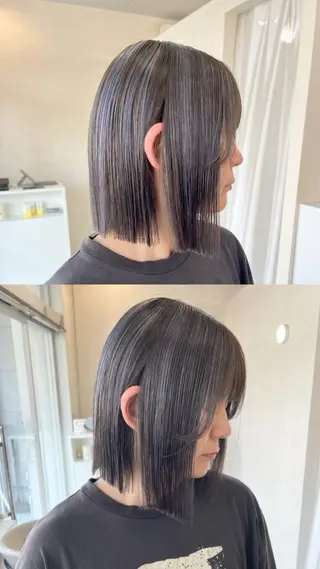 ミディアム カラー 長山 茉白のヘアスタイル