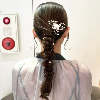ロング カラー ヘアアレンジ 吉水 彩乃 /ボブ/艶感カラーのヘアスタイル
