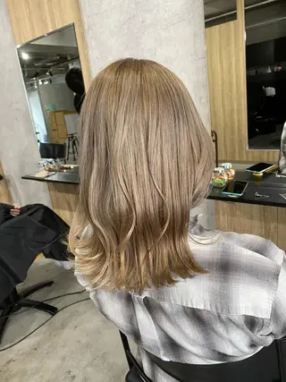 ミディアム カラー 髪質改善/レイヤー カット手塚奨のヘアスタイル