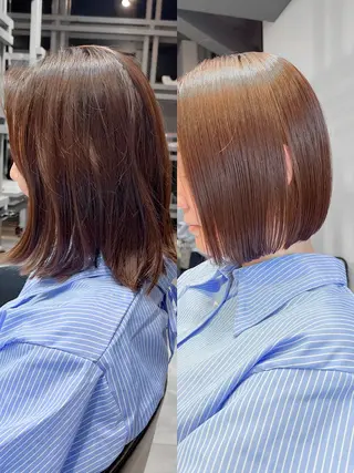 ショート 恵比寿韓国レイヤー× 艶透明感カラー大場のヘアスタイル