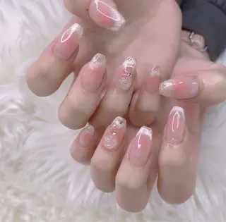 ネイル 渋谷／チップ長さ出し 👑アプレgel-xのネイルデザイン