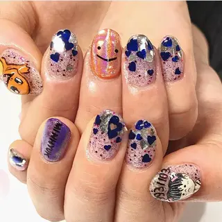 ネイル 渋谷／チップ長さ出し 👑アプレgel-xのネイルデザイン