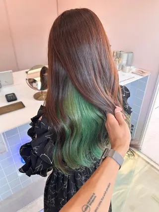 ロング カラー レイン🌏🌱 似合わせ/ハイトーンのヘアスタイル