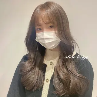 ロング カラー ヘアアレンジ 新宿⌇韓国風ヘア ⌇透明感カラーのヘアスタイル