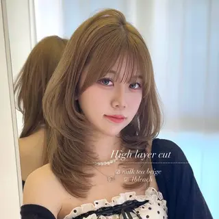 セミロング カラー ParveMix￤ 出石 菜々🥂のヘアスタイル