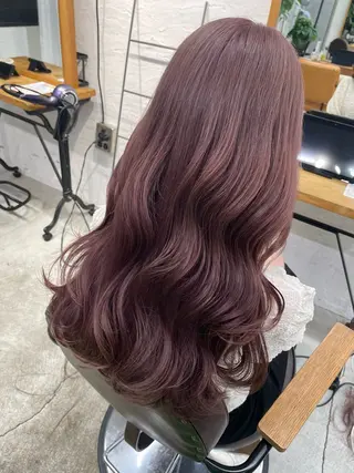 ロング カラー 韓国ヘア/暖色カラー 新美多英のヘアスタイル