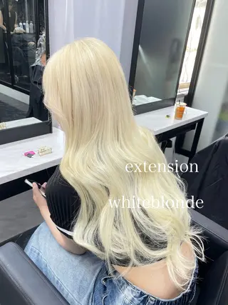 ロング カラー エクステ🩵ブリーチ 韓国ヘア🩵KAEのヘアスタイル