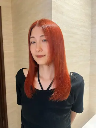 セミロング カラー 柔らかい艶暖色 レイヤー🫧姫汝のヘアスタイル