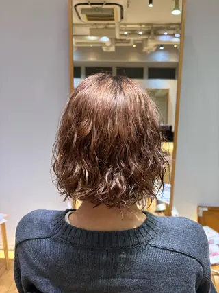 ショート パーマ ワンカラー/縮毛矯正 🌙🦋ゆづきのヘアスタイル