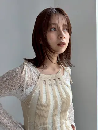 ミディアム 骨格診断カット.𖥔 ボブ/レイヤー/碧夢のヘアスタイル