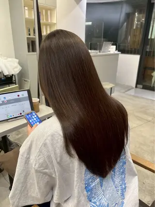 ロング パーマ 🍒モテ暖色カラー × うる艶✧ ゆなのヘアスタイル