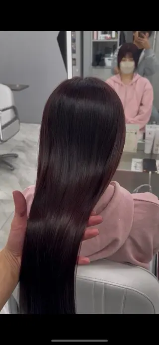 ロング 髪質改善、艶髪カラー 縮毛矯正特化のヘアスタイル