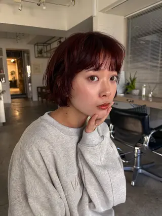 カラー 暖色カラー 奥村陽花のヘアスタイル