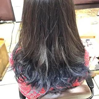 ミディアム セミロング ロング カラー 西村 達哉のヘアスタイル