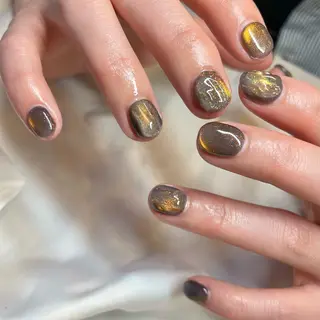 ショート カラー パーマ ヘアアレンジ メンズ キッズ ネイル マツエク・マツパ アイブロウ el. by Aoのネイルデザイン