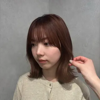 セミロング 結べるレイヤーカット /カラー/あさかのヘアスタイル