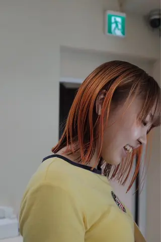 ミディアム ヘアアレンジ OPUSダブルカラー ケアブリーチのヘアスタイル