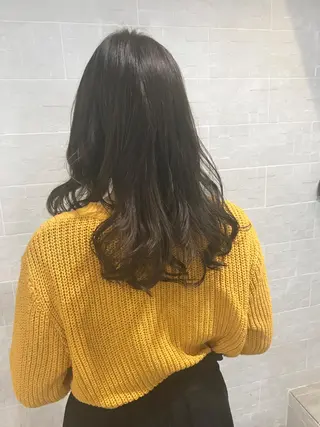 セミロング カラー パーマ ヘアアレンジ shi hoのヘアスタイル