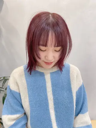 ミディアム カラー 青木 優歩のヘアスタイル
