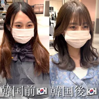 セミロング カラー パーマ ヘアアレンジ キッズ ネイル マツエク・マツパ アイブロウ 顔周り特化/韓国ヘア /レイヤー/吉野幸大のヘアスタイル