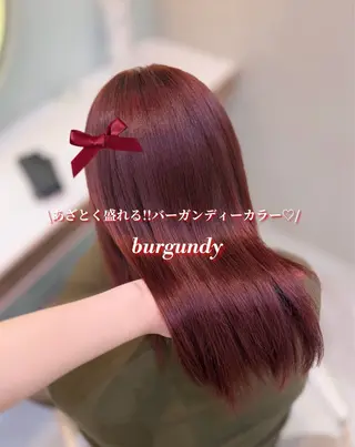 セミロング カラー 暖色⌇﻿縮毛矯正⌇﻿ 𝐀𝐤𝐚𝐫𝐢のヘアスタイル