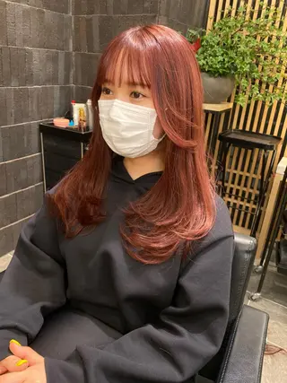 セミロング カラー ♡レイヤーカット れお♡のヘアスタイル