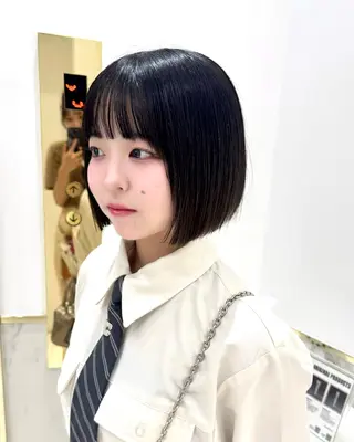 ミディアム カラー ヘアアレンジ 縮毛矯正🤍 盛れるボブ/ひかりのヘアスタイル