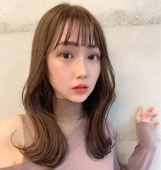 ミディアム カラー 透明感カラー✂︎ /縮毛矯正/YUKAのヘアスタイル