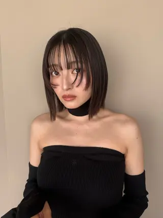 ショート カラー 透明感/縮毛/ボブ CHIHIROのヘアスタイル