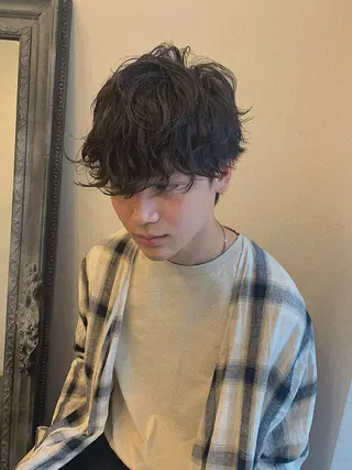ショート パーマ メンズ 三矢 ちなつのヘアスタイル