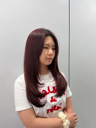 ロング ブリーチありorなし 暖色カラー🎀セナのヘアスタイル