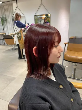 ミディアム カラー ミルクティー× グレージュMOMOのヘアスタイル
