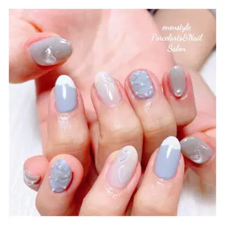 ミディアム ネイル 🐾enen style 🐾のネイルデザイン