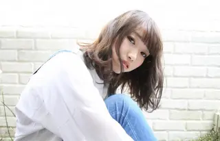 ミディアム カラー 透明感カラー/韓国 ブリーチ/古橋のヘアスタイル
