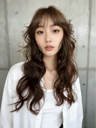 セミロング カラー ウルフカット 811 大阪梅田 ウルフのヘアスタイル