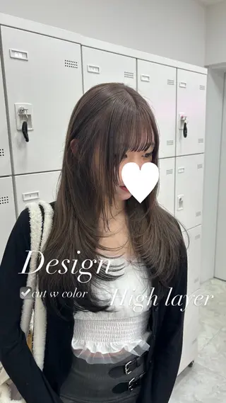 ロング カラー 抜け感レイヤー︴ ニュアンスカラーのヘアスタイル