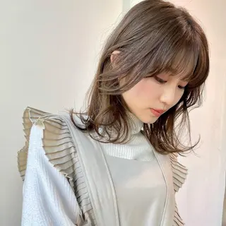 ミディアム カラー パーマ ヘアアレンジ メンズ キッズ ネイル マツエク・マツパ アイブロウ KANAMI 🌏のヘアスタイル