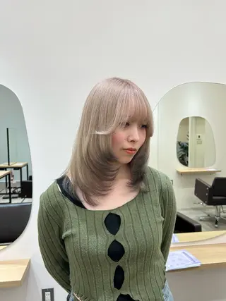 セミロング カラー 透明感/ダブルカラー /🌸ERI🌸のヘアスタイル