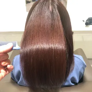 ロング カラー ムトウセイマ/ 縮毛矯正/ブリーチのヘアスタイル