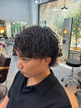 ミディアム カラー パーマ メンズ HRABRA ゆづきのヘアスタイル